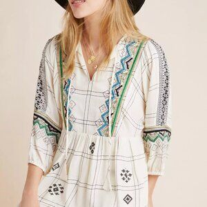Anthropologie Brielle Embroidered Peasant Top Never worn